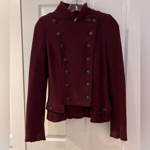 Women's Double-Breasted Burgundy Jacket
